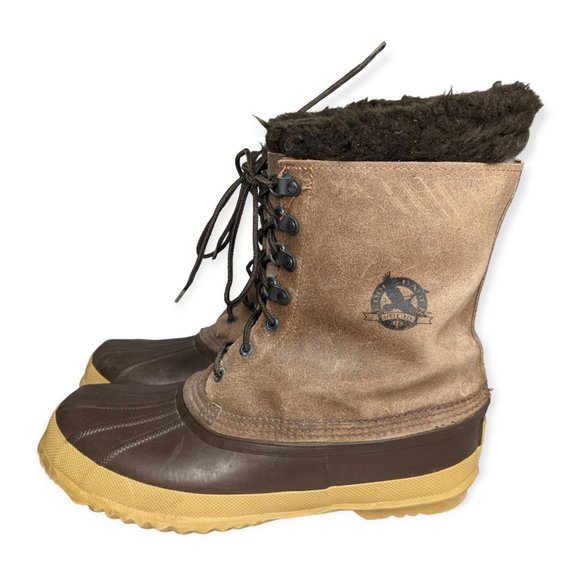 Sorrel x Eddie Bauer Leather Duck Boots Women's Size 11.5 - Picture 1 of 12